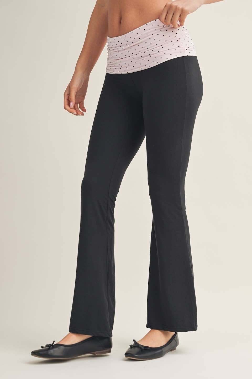 Polka Dot Soft KnitJersey Crewneck Tee and Matching Pants in Pink Polka Dot SET