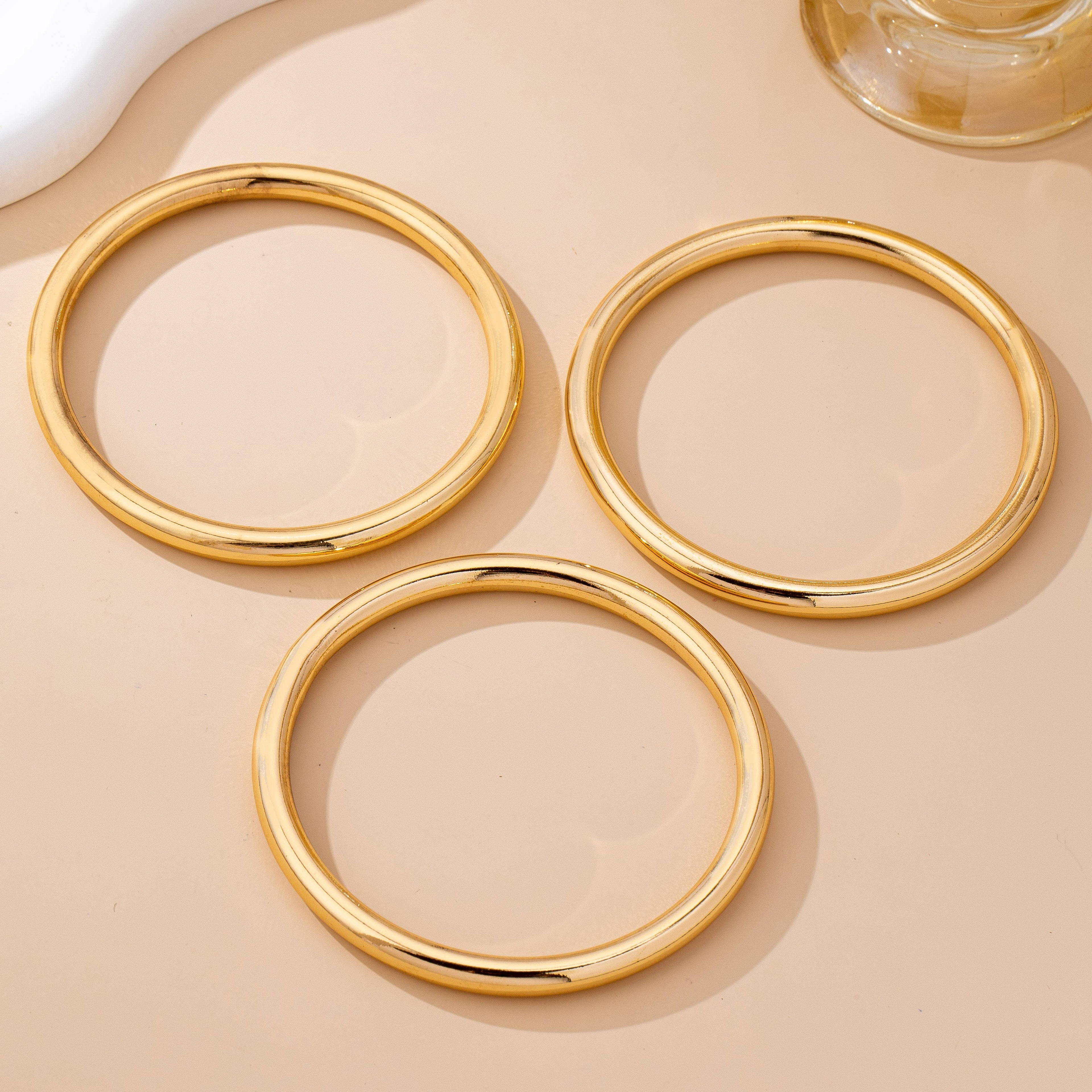 Chunky Triple Tube Bangle Set | 80B1604: GOLD