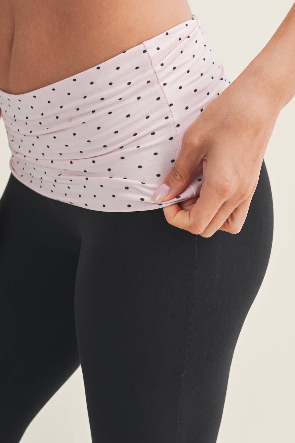 Polka Dot Soft KnitJersey Crewneck Tee and Matching Pants in Pink Polka Dot SET