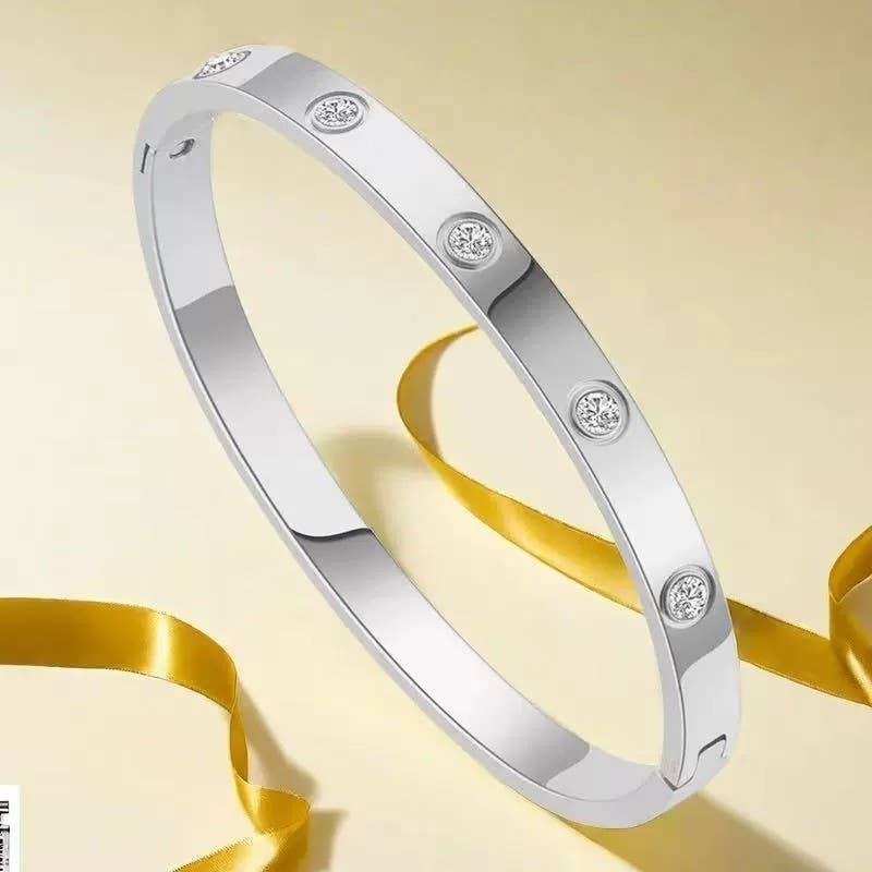 18K NON-TARNISH WATERPROOF STAINLESS STEEL BANGLE | 40B5153: Gold
