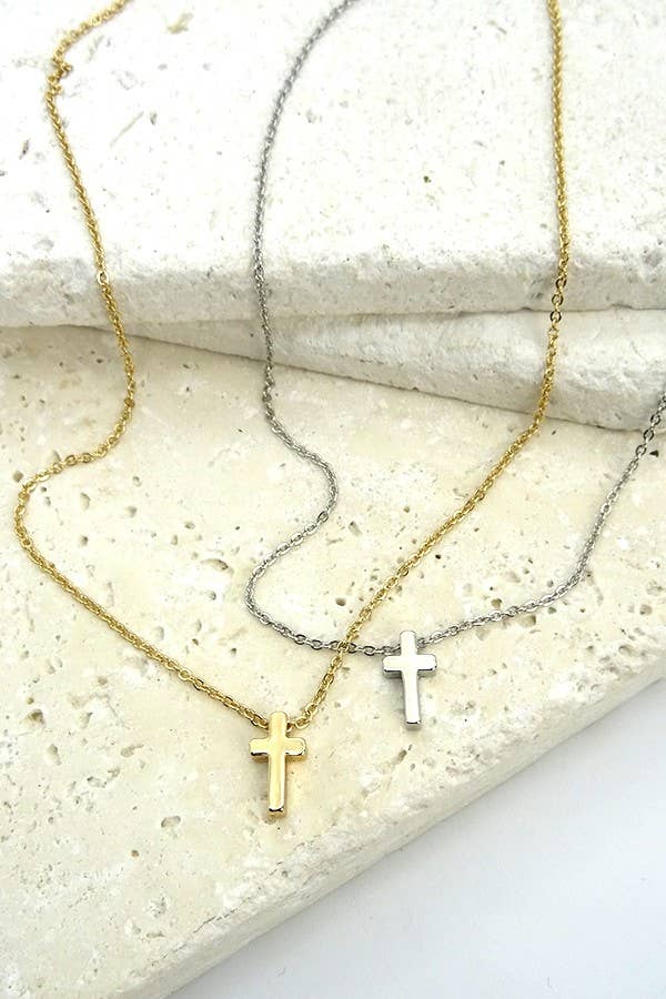 CLASSIC MINI CROSS NECKLACE | 47N15737-CROSS: GOLD