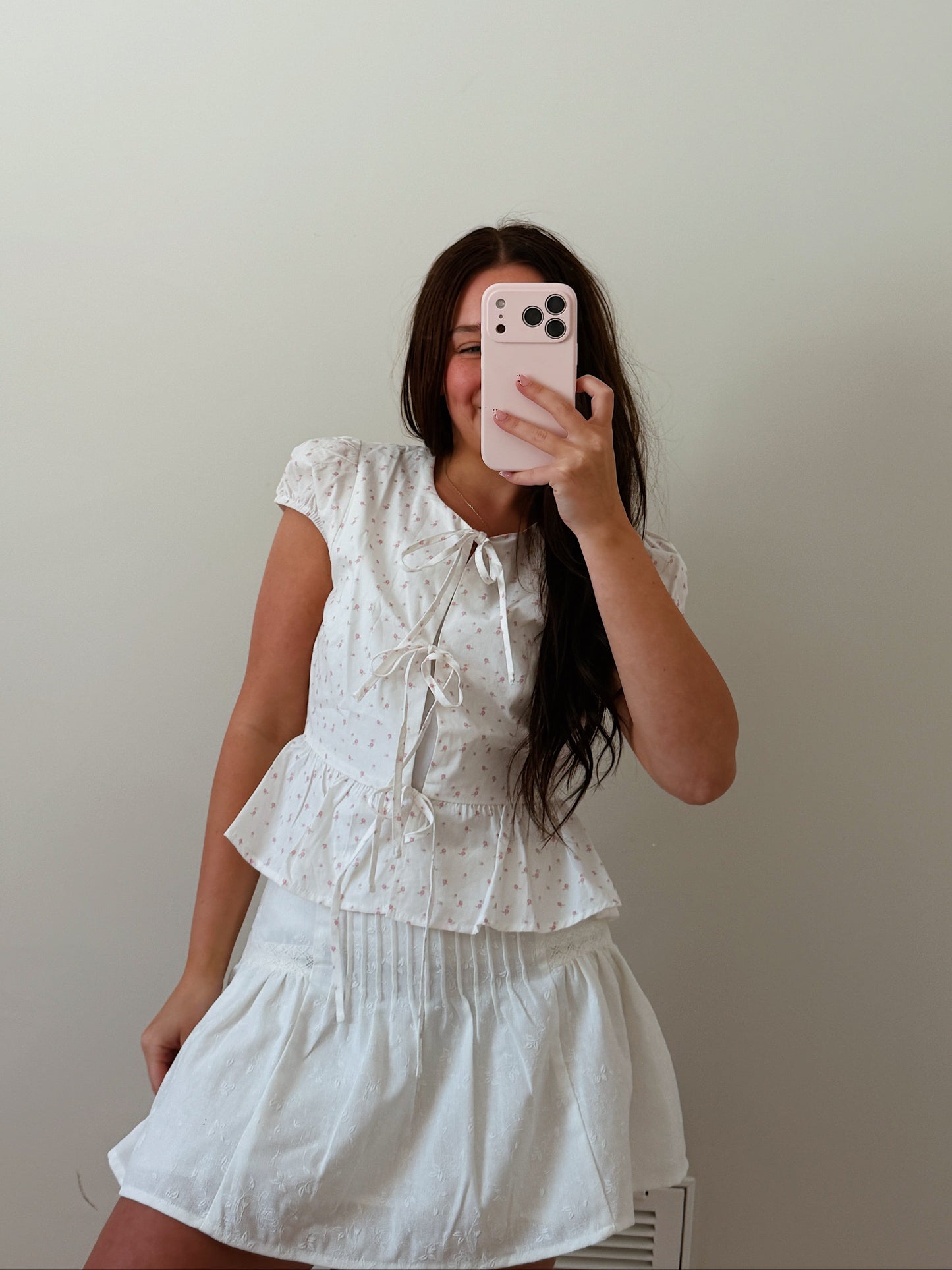 Primrose Tie Front Top