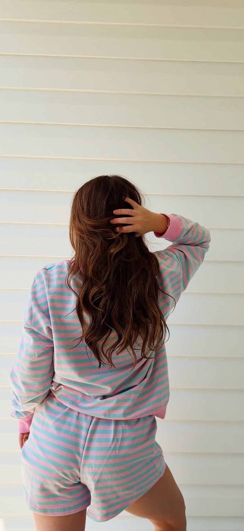 Cotton Candy Striped Crewneck & Shorts