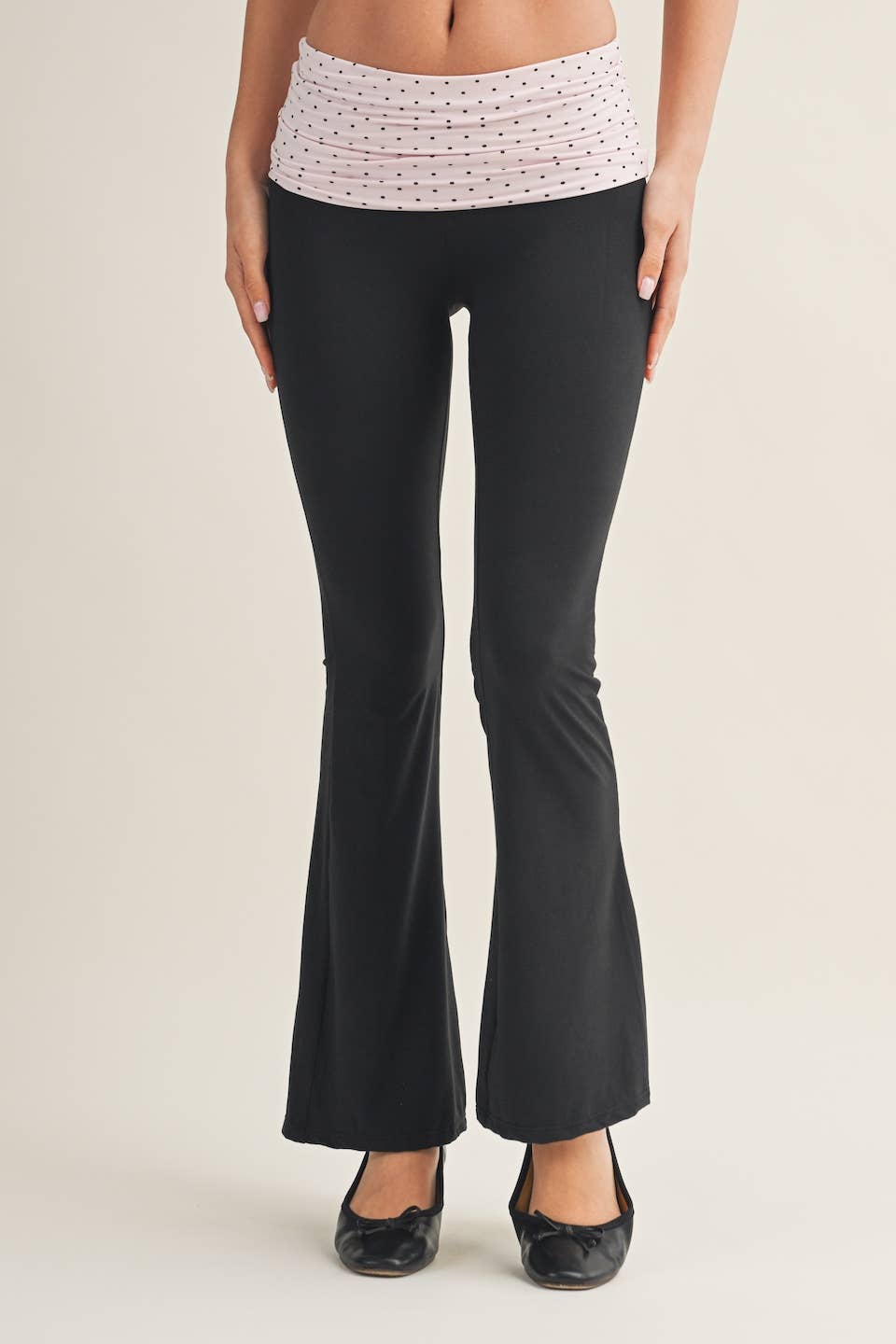 Polka Dot Soft KnitJersey Crewneck Tee and Matching Pants in Pink Polka Dot SET