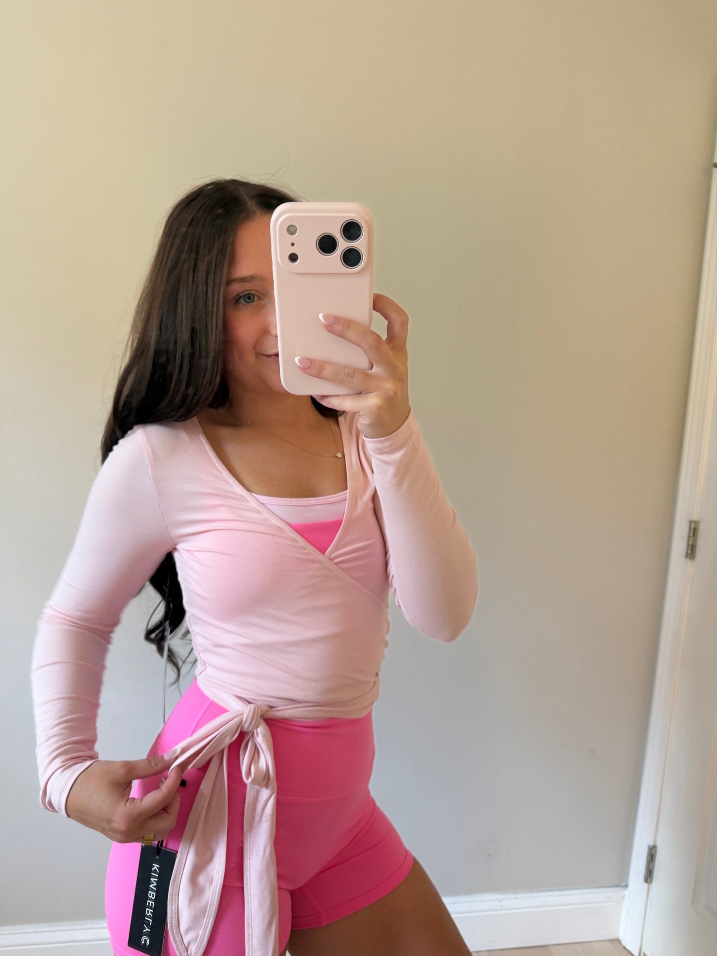 Pink Everyday Wrap Top (final sale)