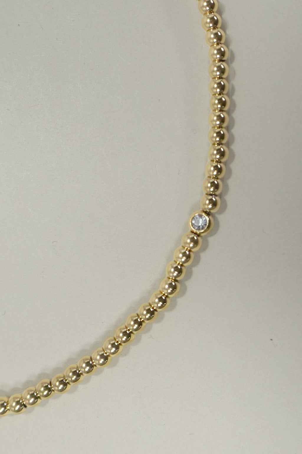 18K STAINLESS STEEL TARNISH FREE BEADED NECKLACE | 40NK9412: GOLD