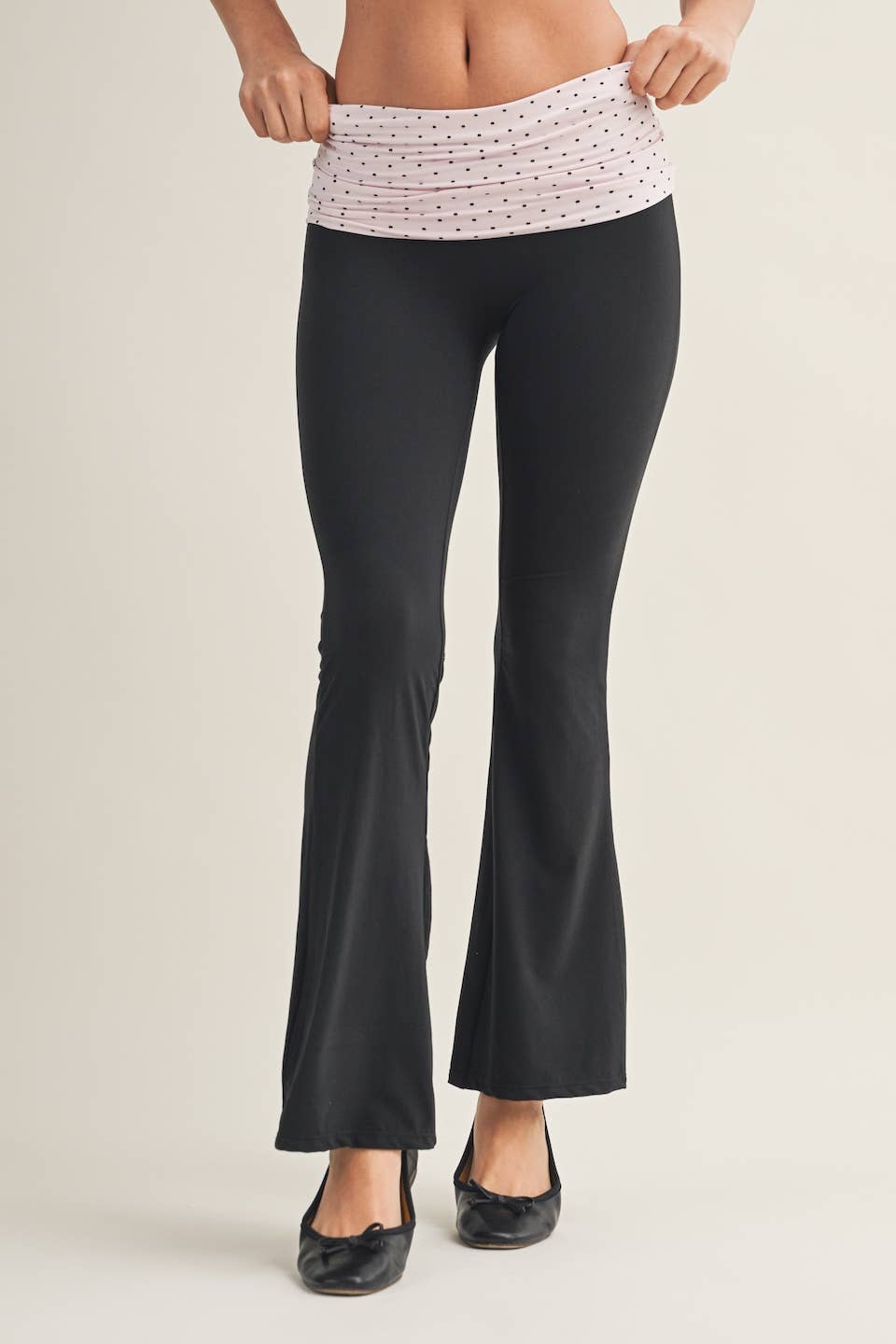 Polka Dot Soft KnitJersey Crewneck Tee and Matching Pants in Pink Polka Dot SET